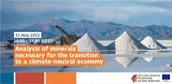 Imagen del evento Análisis de los minerales para la transición hacia una economía climática neutra
