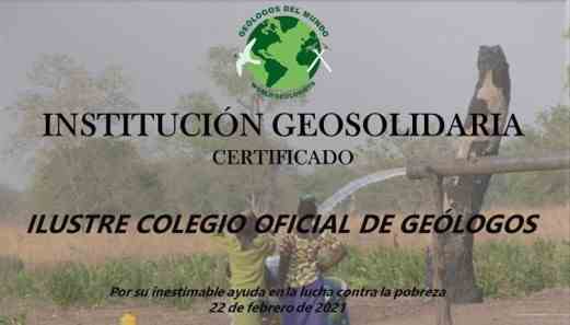 GEÓLOGOS DEL MUNDO RECONOCE AL COLEGIO DE GEÓLOGOS ICOG