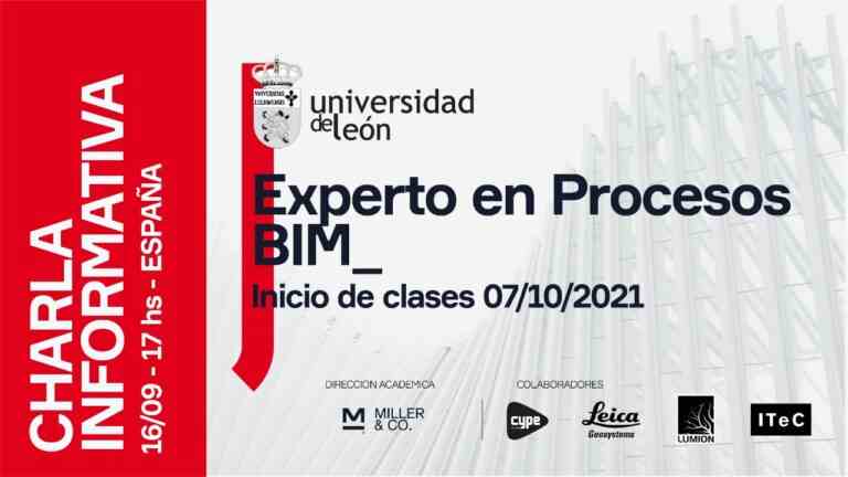 Imagen del evento Sesión informativa UNILEON: Postgrado Experto en Procesos BIM