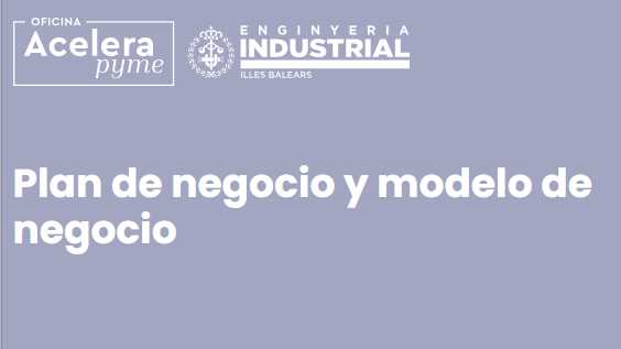 Imagen del evento Plan de negocio y modelo de negocio