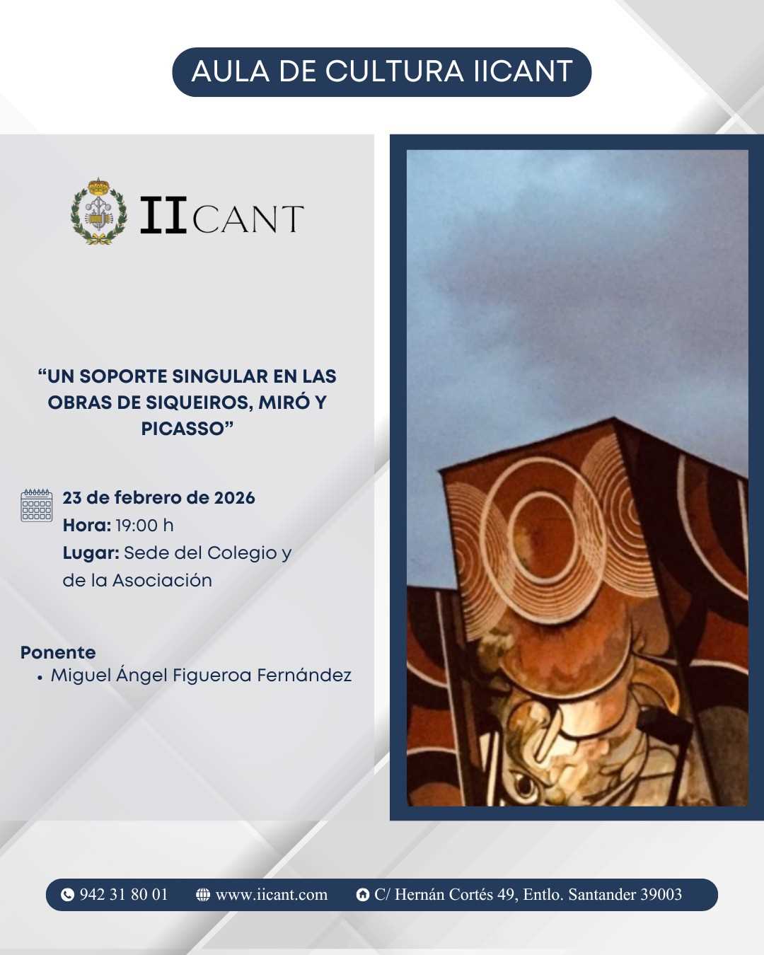 Imagen del evento Conferencia en el Aula de Cultura IICANT: arte, materiales e ingeniería